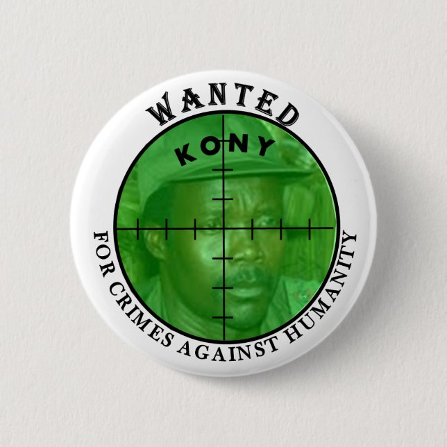 Kony wollte: Für Verbrechen-Knopf Button (Vorderseite)