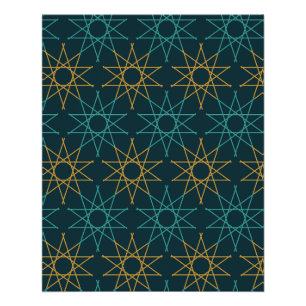 Konya Türkis Geometrisches Muster Poster
