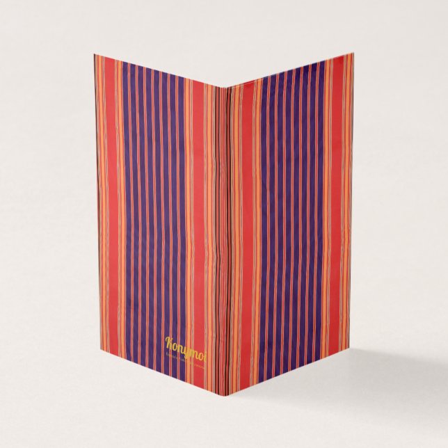 Konymoi farbenfrohe Streifen Faltkarte (Vorderseite)