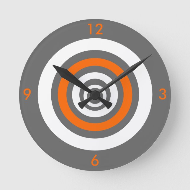 Konzentrat - orange runde wanduhr (Vorderseite)