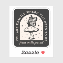 Konzentration auf die gegenwärtigen Achtsamkeitszi Aufkleber