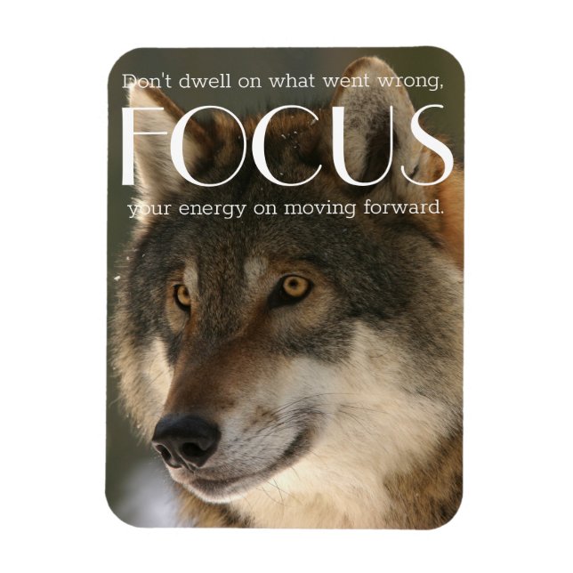 Konzentrationszitat zur Wolfsbild-Ermutigung Magnet (Vertikal)