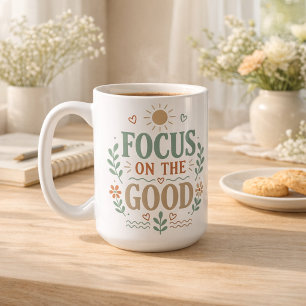 Konzentriere dich auf das gute Retro-Blumendesign Kaffeetasse
