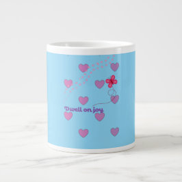 Konzentriere dich auf Freude-Herzen und Pfotenabdr Jumbo-Tasse