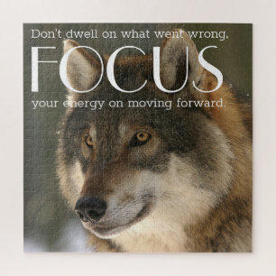 Konzentriere Zitat auf Wolfsbild Ermutigung Puzzle