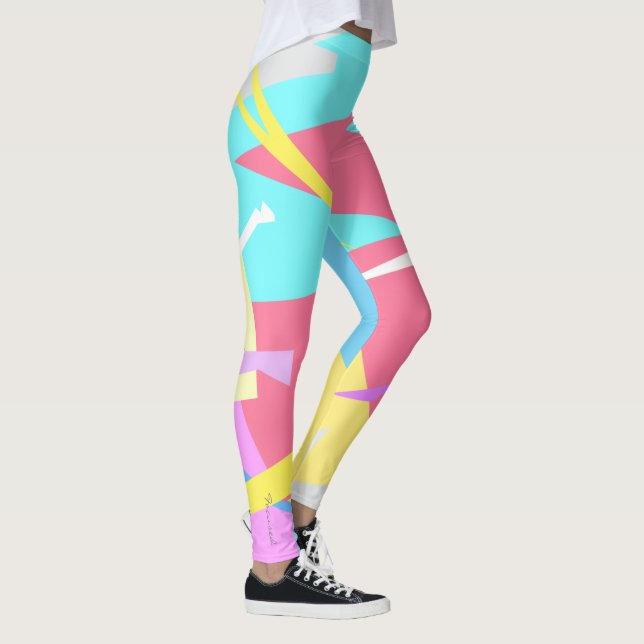 Konzentrierte Farbblöcke Abstrakte Leggings (Rechts)