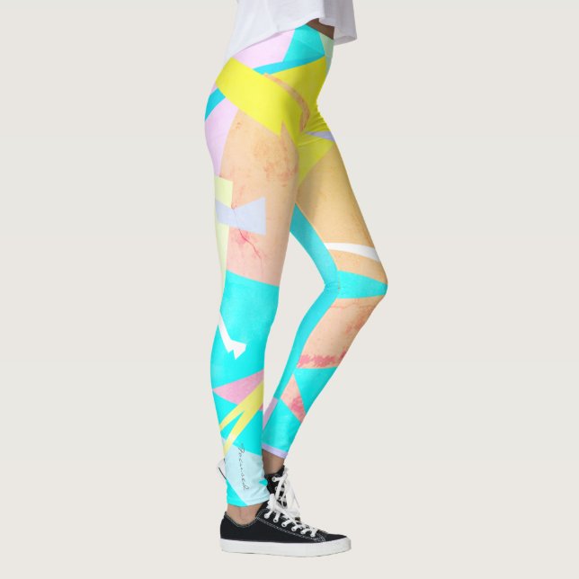 Konzentrierte Farbblöcke Abstrakte Leggings (Rechts)