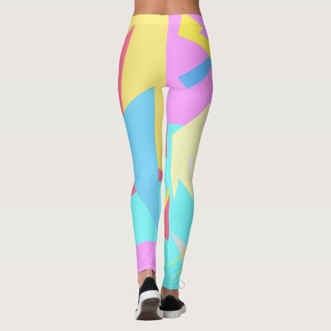 Konzentrierte Farbblöcke Abstrakte Leggings (Rückseite)