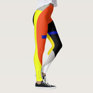 Konzentrierte, gelb-blaue Abstrakte Kunst Leggings