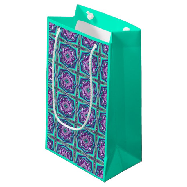Konzentrierte Kreise bis zum Abstrakten Punkt Kleine Geschenktüte (Vorderseite Schrägansicht)