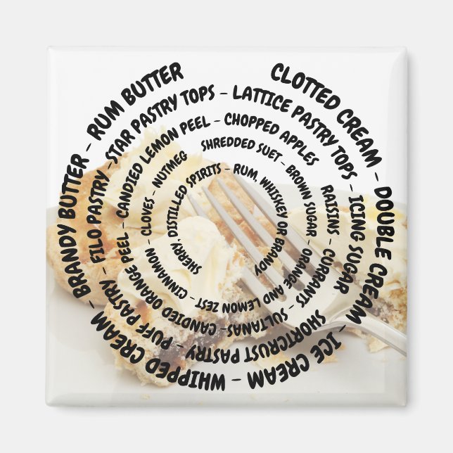 Konzentrierte Minzkuchenzutaten mit Bettüberzug Magnet (Vorne)