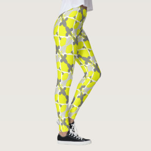 Konzentrierte Pastel Gelb Graue Abstrakte Leggings