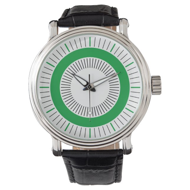Konzentrierte Strahlen - grün Armbanduhr (Vorderseite)