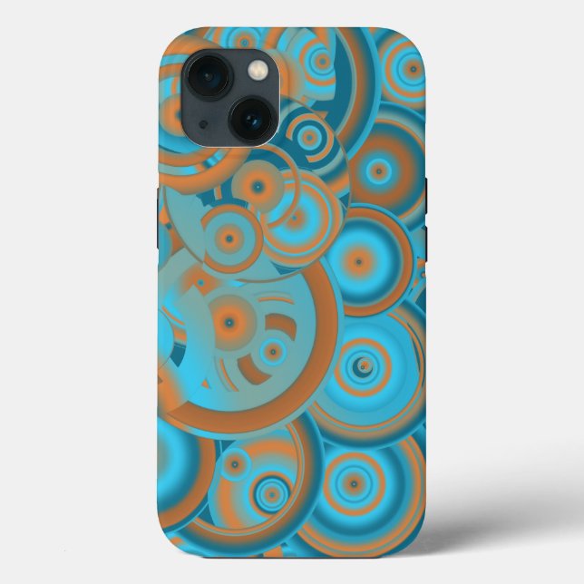 Konzentrierter kreisförmiger Rost-Türkis Case-Mate iPhone Hülle (Rückseite)