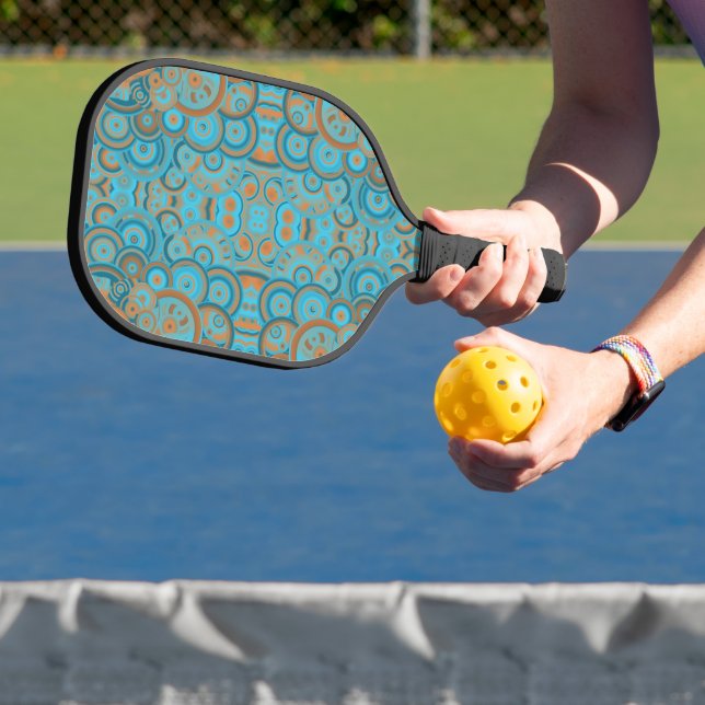 Konzentrierter kreisförmiger Rost-Türkis Pickleball Schläger (InSitu)