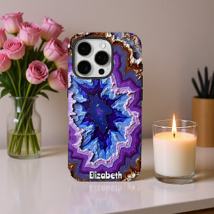 Konzentriertes Lila Agate Slice Center iPhone 16 Pro Hülle