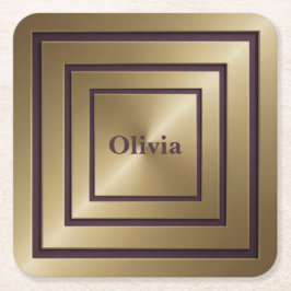 Konzentriertes Quadrat Monogramm Untersetzer Set