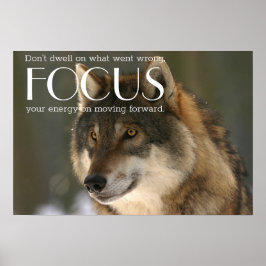 Konzentriertes Zitat zum Wolf-Image-Ermutigungspak Poster