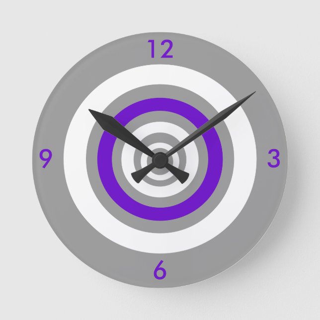 Konzentrisch - violett runde wanduhr (Vorderseite)