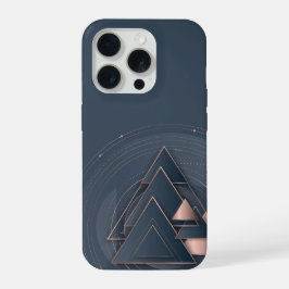 Konzentrische Dreiecke Roségold Linienkunst Modern iPhone 15 Pro Hülle