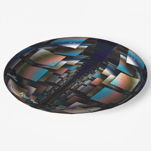 Konzentrische Hemisphären Pappteller (Schrägansicht)