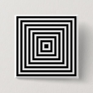 Konzentrische Quadrate Unendlichkeit Op-Art-Knopf Button