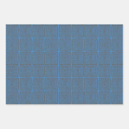 Konzentrische wellige Quadrate auf einer gesprenke Geschenkpapier Set