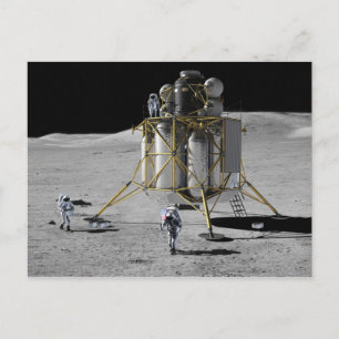 Konzept Art des Altair Lunar Lander und Astronaute Postkarte