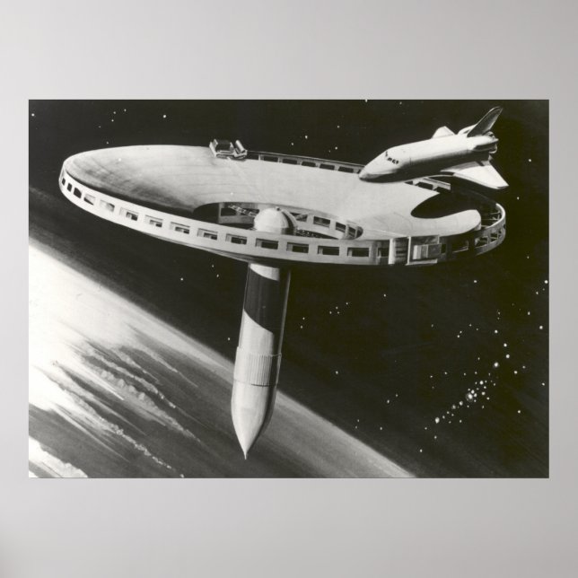 Konzept der NASA-Raumstation 1977 Poster (Vorne)