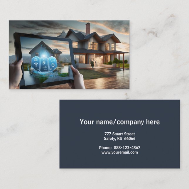 Konzept einer intelligenten Zuhause Visitenkarte (Vorne/Hinten)