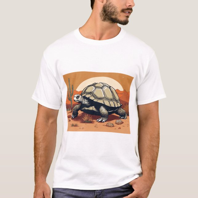 Konzept Kunst einer riesigen Tortoise in Arid Shru T-Shirt (Vorderseite)
