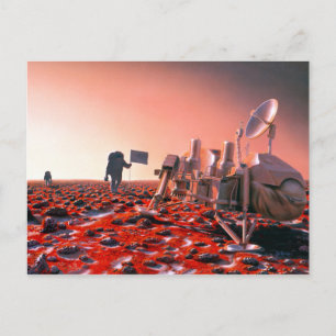 Konzeptkunst für zukünftige bemannte Mars-Mission Postkarte
