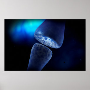 Konzeptuelles Bild einer Neuronsynapse im Inneren Poster