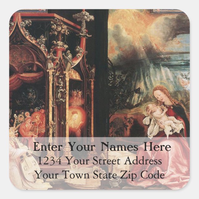 Konzert des Weihnachtsklassezeichens von Angles Vi Quadratischer Aufkleber (Vorderseite)