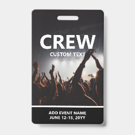 Konzert Event Access Pass Personalisierte Crew Abz Ausweis