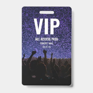 Konzert Festival VIP All Access Benutzerdefinierte Ausweis