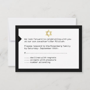 Konzert-Karten-Bar Mitzvah UAWG RSVP Karte