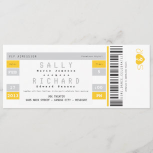 Konzert-Karten-Einladung im Sonnenschein-Gelb Einladung