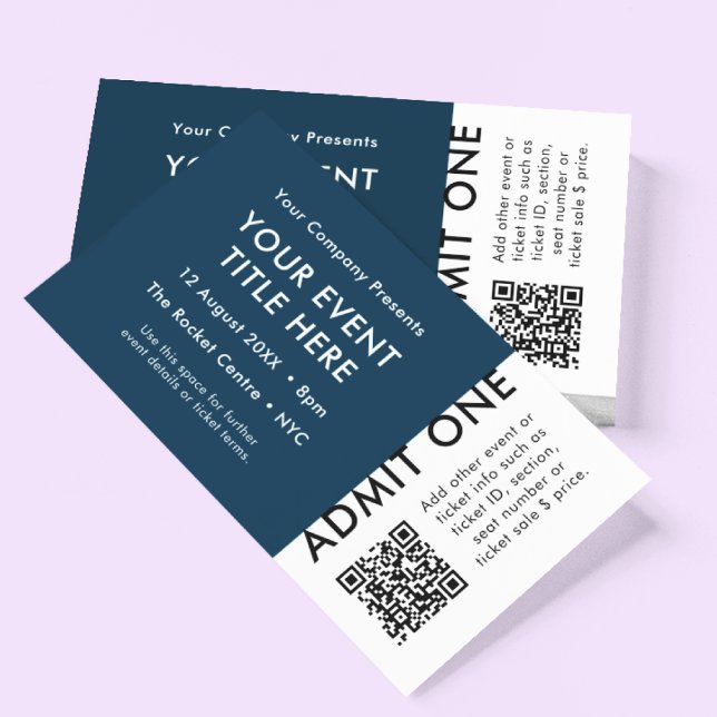 Konzert | Navy Blue QR Code Event Ticket (Von Creator hochgeladen)