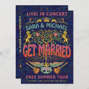 Konzert-Ticket für das Hochzeitstreffen im Retro-7 Einladung