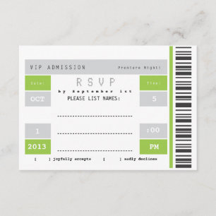Konzert Ticket Stub UAWG RSVP Karte