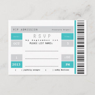 Konzert Ticket Stub UAWG RSVP Karte