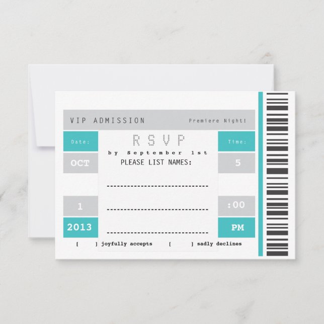 Konzert Ticket Stub UAWG RSVP Karte (Vorderseite)