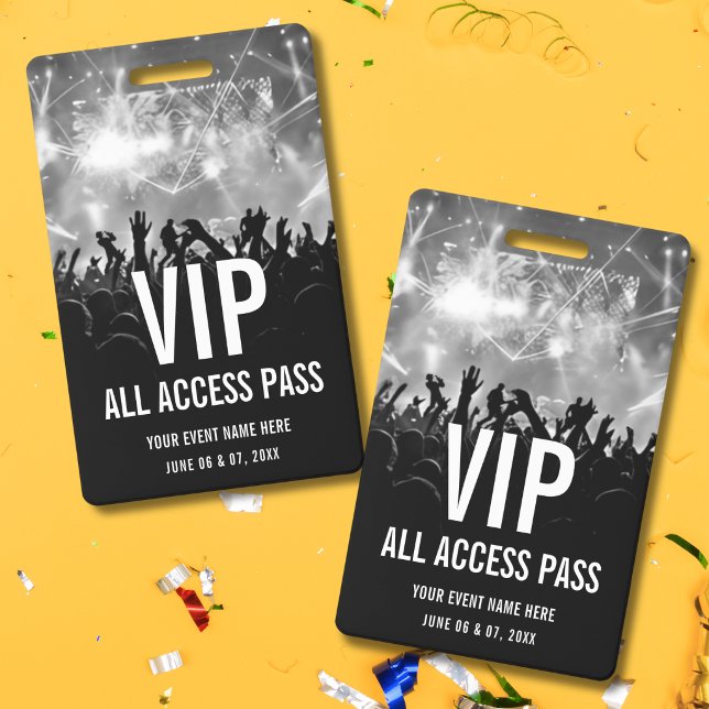 Konzert-Ticket VIP All Access Pass Schwarz Weiß Ausweis (Von Creator hochgeladen)