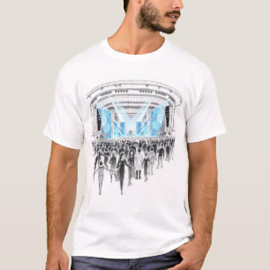 Konzerthalle mit holografischen Darstellern T-Shirt