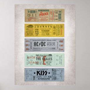 Konzertkarten für Classic Rock – Vintage-Musik-Wan Poster