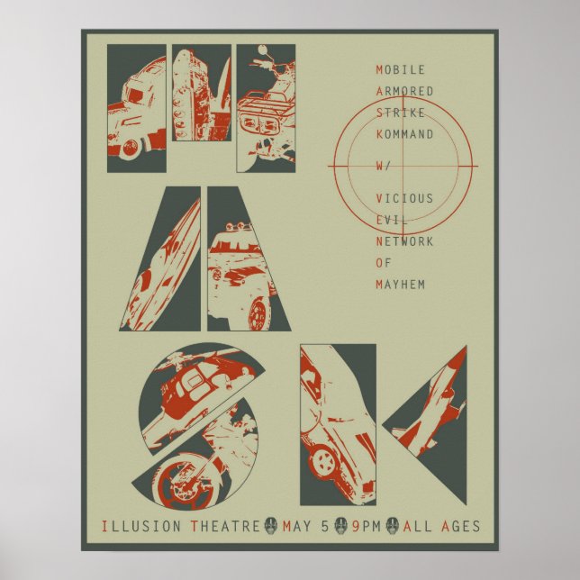 Konzertposter Nr. 3 von Mask Poster (Vorne)