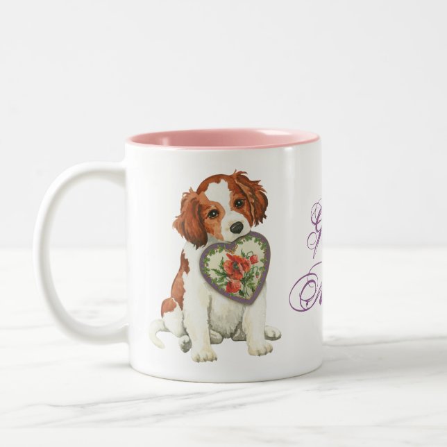 Kooiker-Herz-Mama Zweifarbige Tasse (Links)