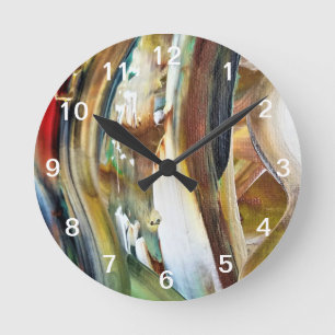 Kook Art abstract painting clock -  Wall Clock Runde Wanduhr