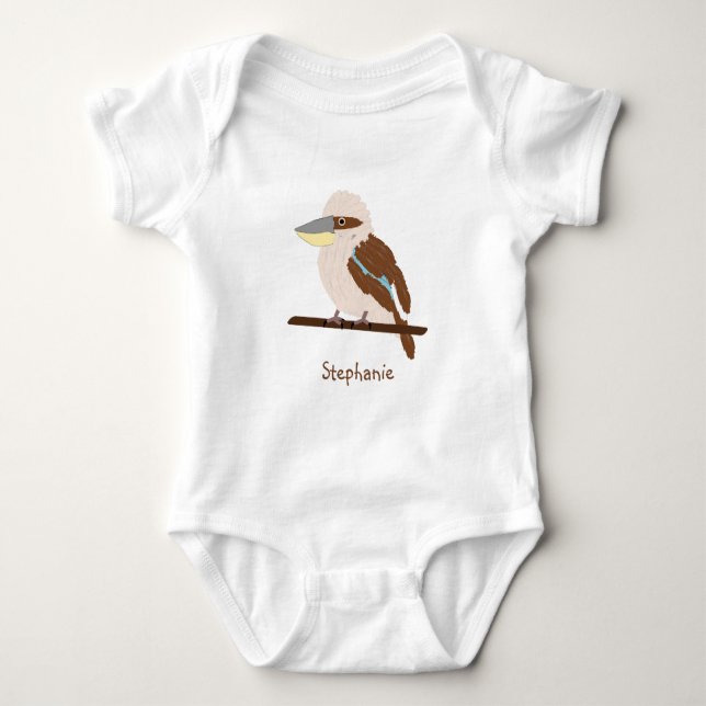 Kookaburra-Design personalisiert Baby Strampler (Vorderseite)